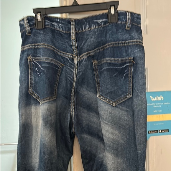 Blue Skinny Distressed Jeans with Edgy Design - Picture 2 of 2